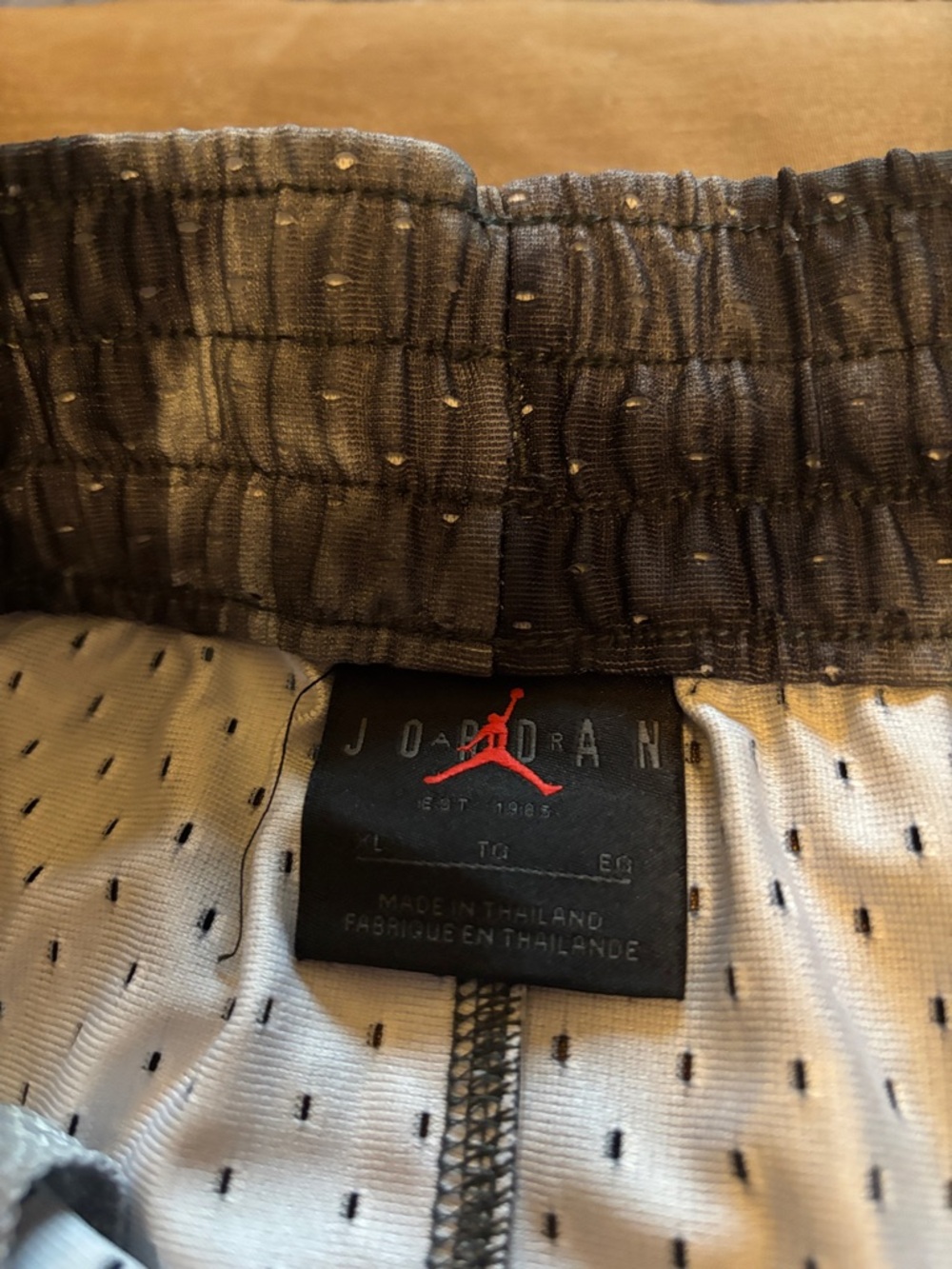Jordan Black and White Tie-Dye Basketball Shorts with Contrast Hem - Picture 2 of 12